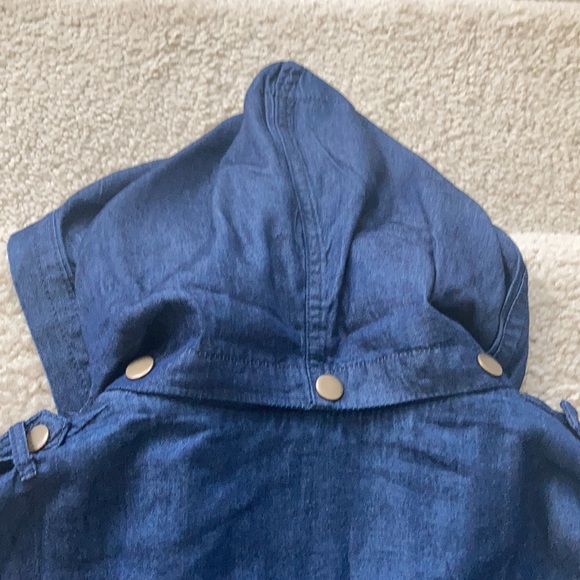 Hooded, Front Zip Denim Jacket - Picture 6 of 10